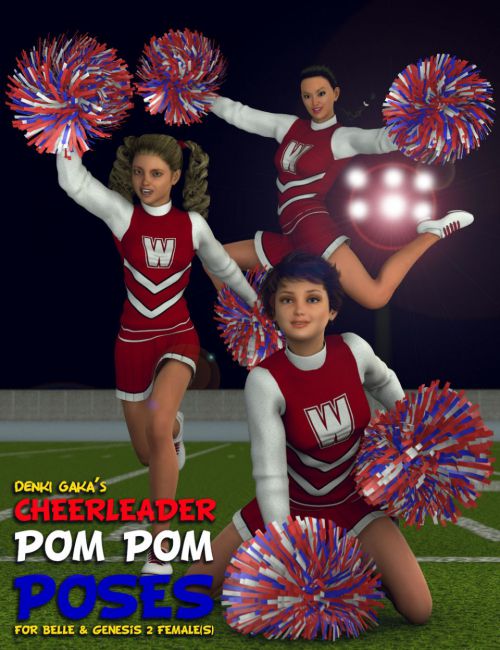 Cheerleader Pom Pom Poses 3D Models For Poser And Daz