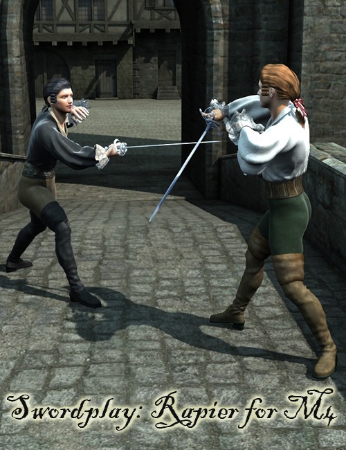 Sword Play - Rapier Poses for M4 | Environments and Props for Daz