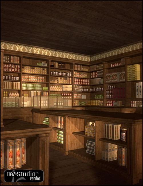 Old West Mercantile Interior | Environments And Props For Daz Studio ...