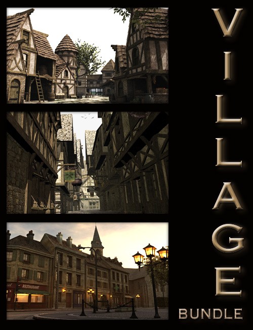 [3D PC ~ DAZ Poser] Medieval Village Bundle Full Version