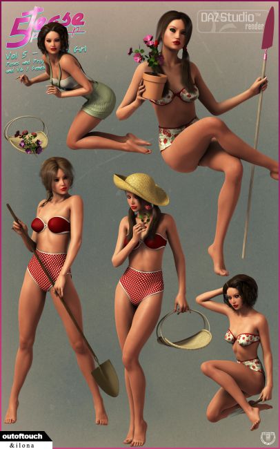 5tease Pinup Vol 5 Garden Girl Poses And Props For V4