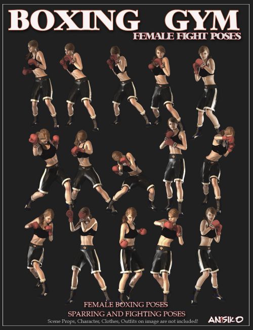 Boxing Gym Bundle Fight Poses | 3D Models for Poser and Daz Studio