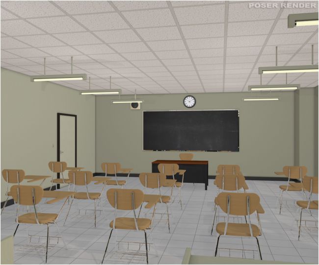 Modern Classroom | Architecture for Poser and Daz Studio