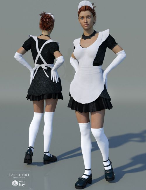 Poser Goth Maid For V4 A4 Size