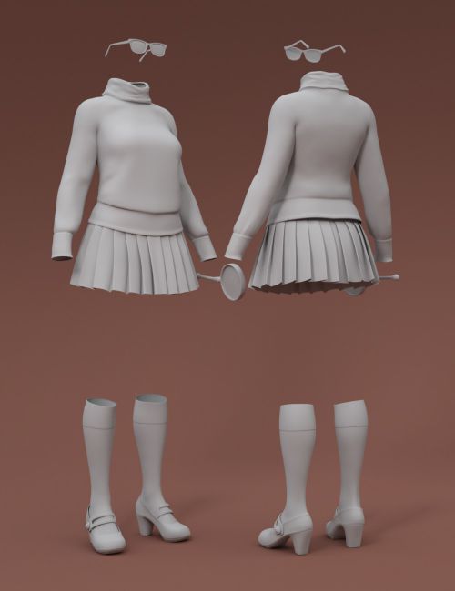 The Mystery Solver Outfit For Genesis 3 Female S 3d Models For Poser
