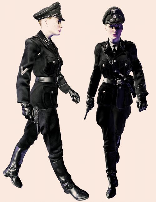 German SS Black Uniform V4 | Clothing for Poser and Daz Studio