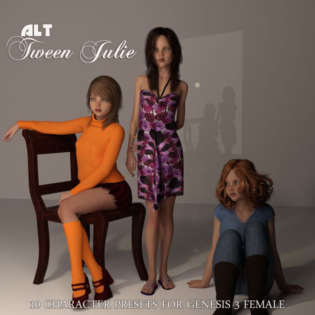 Alt Tween Julie 3D Models For Poser And Daz Studio