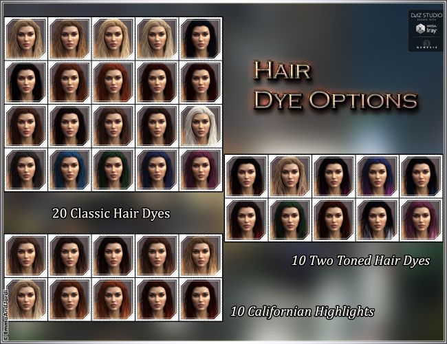 Shavonne Hair for Genesis 3 Female(s) and Male(s) 3D models for Daz