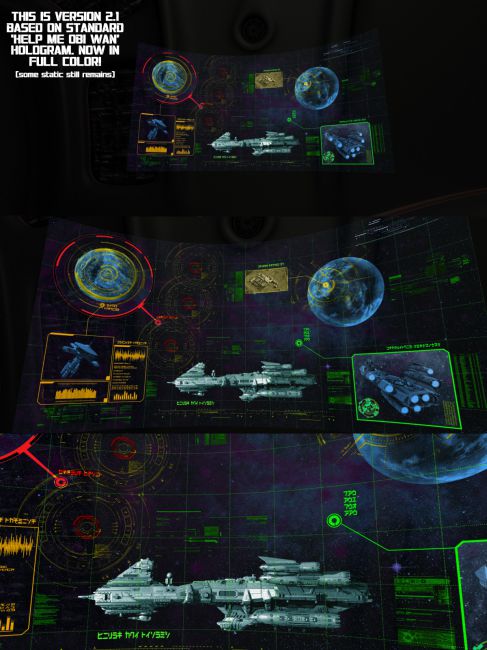 Holographic Battle Charts Props For Poser And Daz Studio