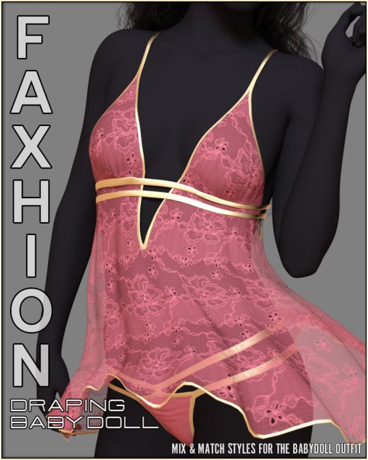 Faxhion Draping Babydoll Lingerie D Models For Daz Studio And Poser