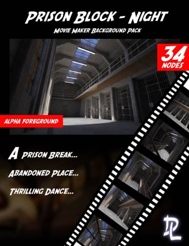 Movie Maker- Prison Block Night Background Pack