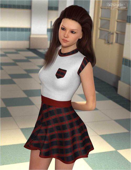 School Textures for Skater Dress | 3D Models for Poser and Daz Studio