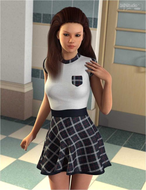 School Textures for Skater Dress | 3D Models for Poser and Daz Studio