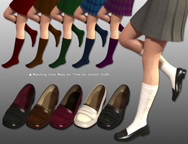 School Loafers | 3d Models for Daz Studio and Poser