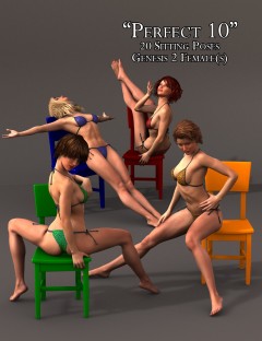 'Perfect 10' Sitting Poses for Genesis 2 Female(s)