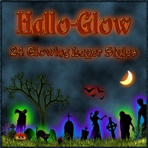 HALLO-GLOW Layer Styles with FREE GIFT