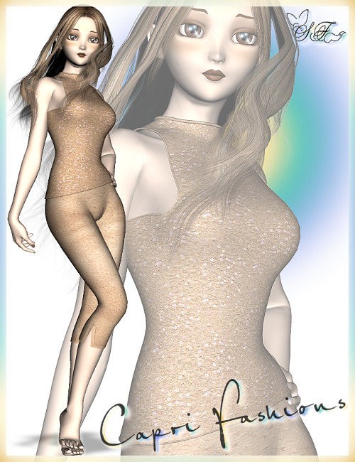 Capri Fashions for Aiko 3  3d Models for Daz Studio and Poser