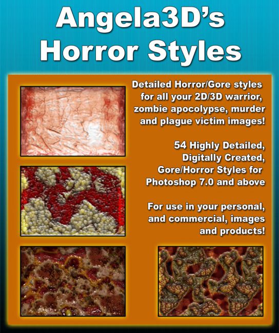Click here to see preview images for "Angela3D's Horror Styles" Angela3D's Horror Styles