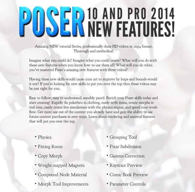 poser 10 and poser pro 2014 new features