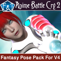 Anime Battle Cry 2 Poses Pack For V4