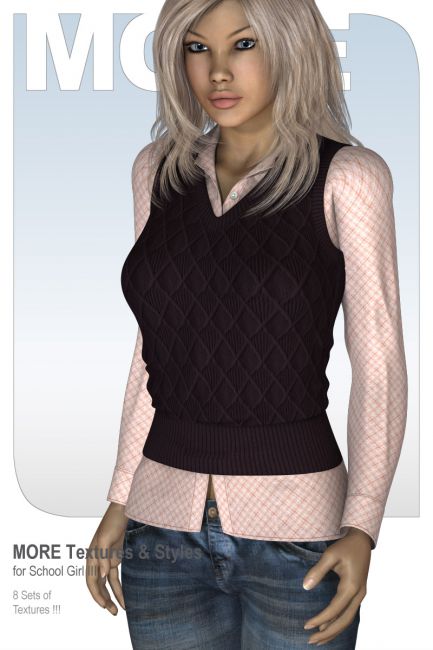 MORE Textures & Styles for School Girl III | Clothing for Poser and Daz ...