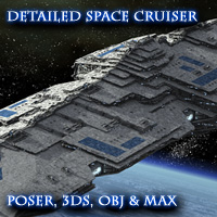 Allied Fleets Heavy Battle Cruiser - Poser,DAZ,OBJ,3DS,MAX