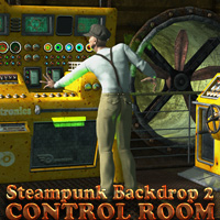 Control Room- Steampunk Backdrop 2