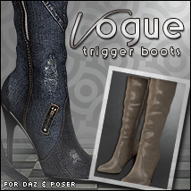 Vogue for Trigger Boots Poser/Daz