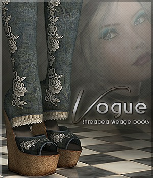 Vogue for Shredded Wedge Boots