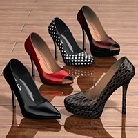 Five pairs of pumps