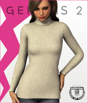 Fashion Blizz- Mock Turtle Neck for Genesis 2 Female(s)