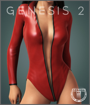 Zipped Leather Suit for Genesis 2 Female(s)