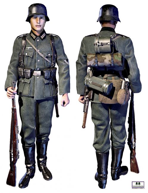 German Infantry WWII | Props for Poser and Daz Studio