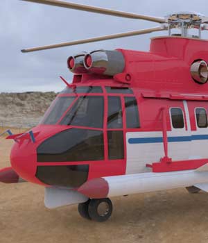 Super Puma AS-332B Helicopter (for Poser)