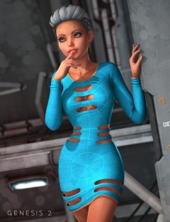 Sci-fi Slotted Dress for Genesis 2 Female(s)