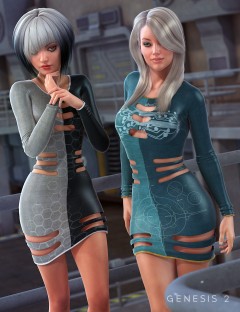 Sci-fi Slotted Dress for Genesis 2 Female(s) Textures