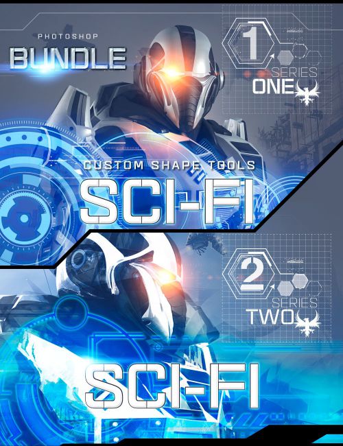 Click here to see preview images for "Ron's Sci-Fi Custom Shapes Bundle" Ron's Sci-Fi Custom Shapes Bundle