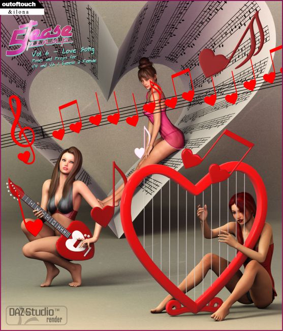 5TEASE PinUp Vol 6: Love Song - Poses and Props for V4, V6 & G2F