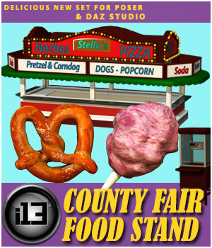 i13 County Fair FOOD Stand for Poser and DAZ Studio