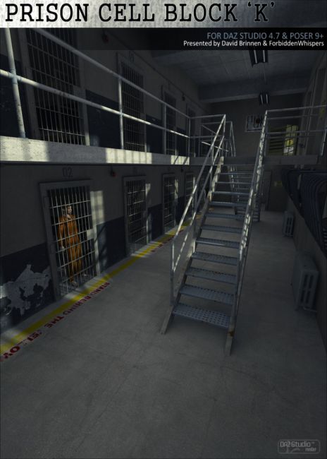 Prison Cell Block 'K' | 3d Models for Daz Studio and Poser