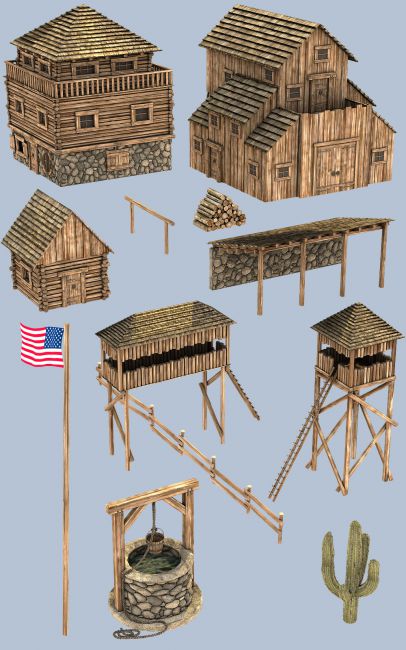 Wooden Fort | Architecture for Poser and Daz Studio