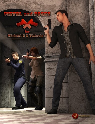 Pistol and Poses for Micheal 6 and Victoria 6