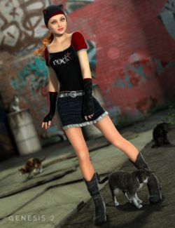 Purrfectly Playful Outfit for Genesis 2 Female(s)