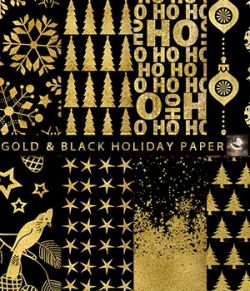 Black & Gold Holiday Paper