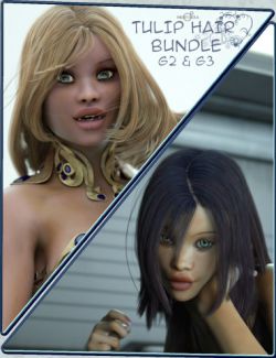 Tulip Hair for Genesis 2 Female(s) and Genesis 3 Female(s) Bundle