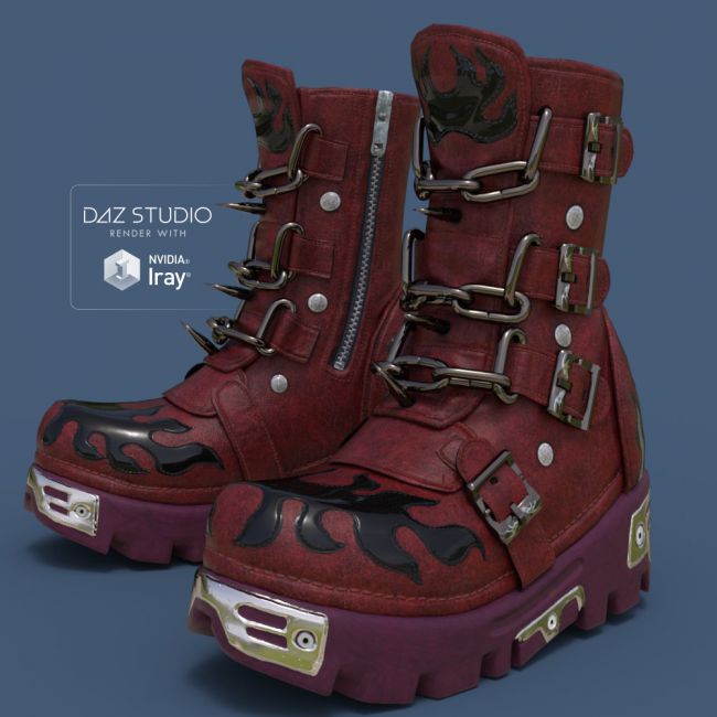 Slide3D Goth Boots for Genesis 3 Female(s) | 3d Models for Daz Studio ...