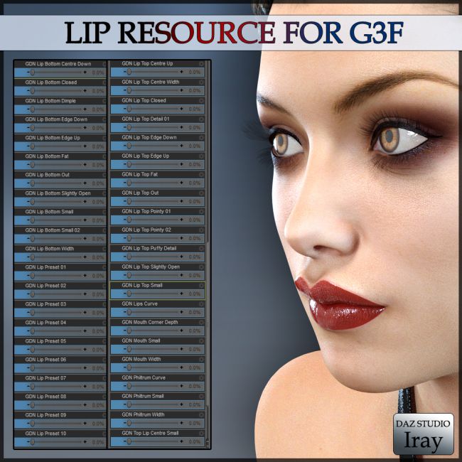 GDN Lip Resource G3F | 3d Models for Daz Studio and Poser