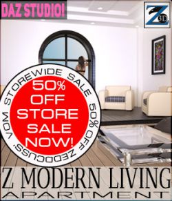 Z Modern Living Apartment + Poses- Daz Studio