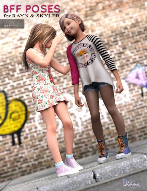 Bff Poses For Rayn And Skyler Genesis Female S D Models For Daz Studio And Poser