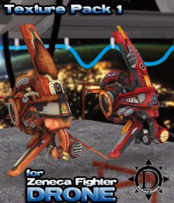 Zeneca Fighter Drone Texture Pack 1 - Red Manga / Artistic Wood